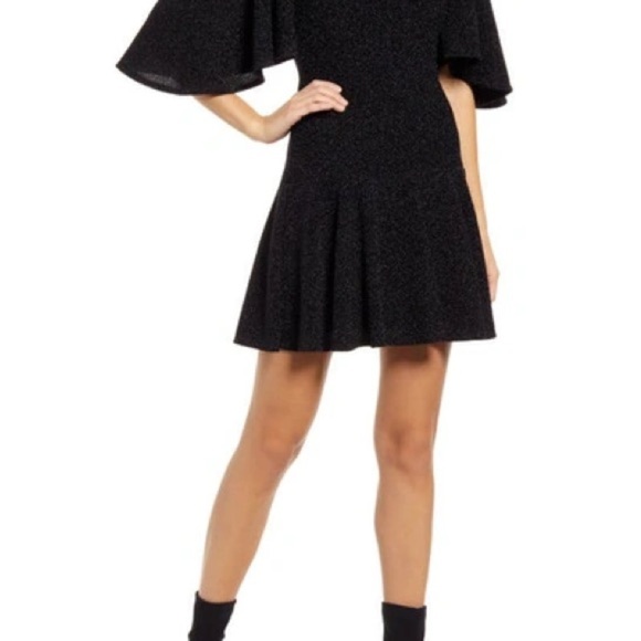 Black Halo 
Coralia Metallic Tie-Neck Mini Dress SZ 10 NWT MSRP $345 SOLD OUT - Picture 2 of 11